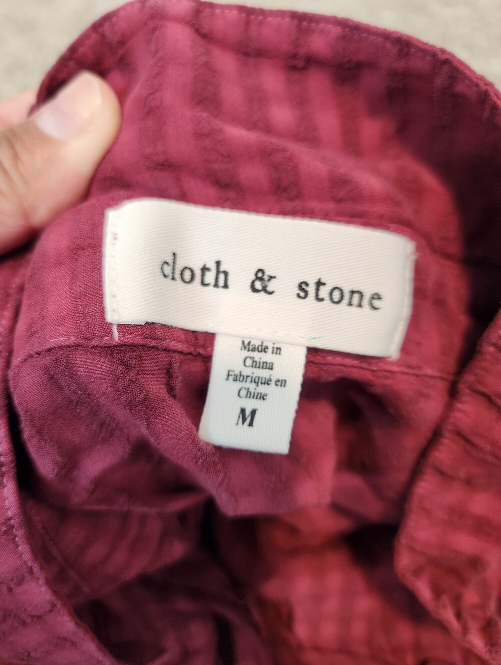 Cloth & Stone Classic Button Up Shirt In Merlot Harvest Size Medium - Picture 5 of 8